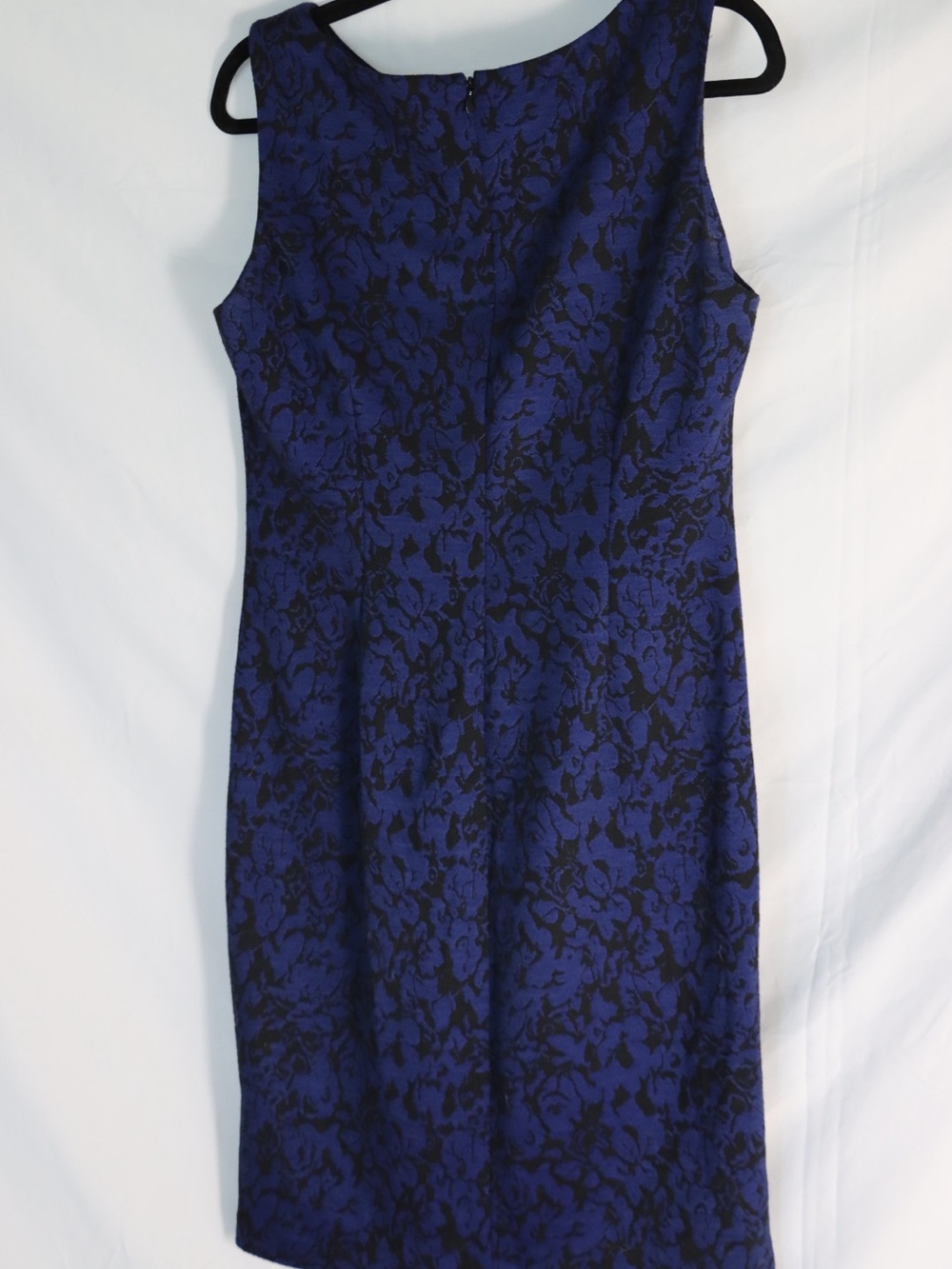 Ivanka Trump Navy and Black Floral Jacquard Midi Sheath Dress - Picture 5 of 5